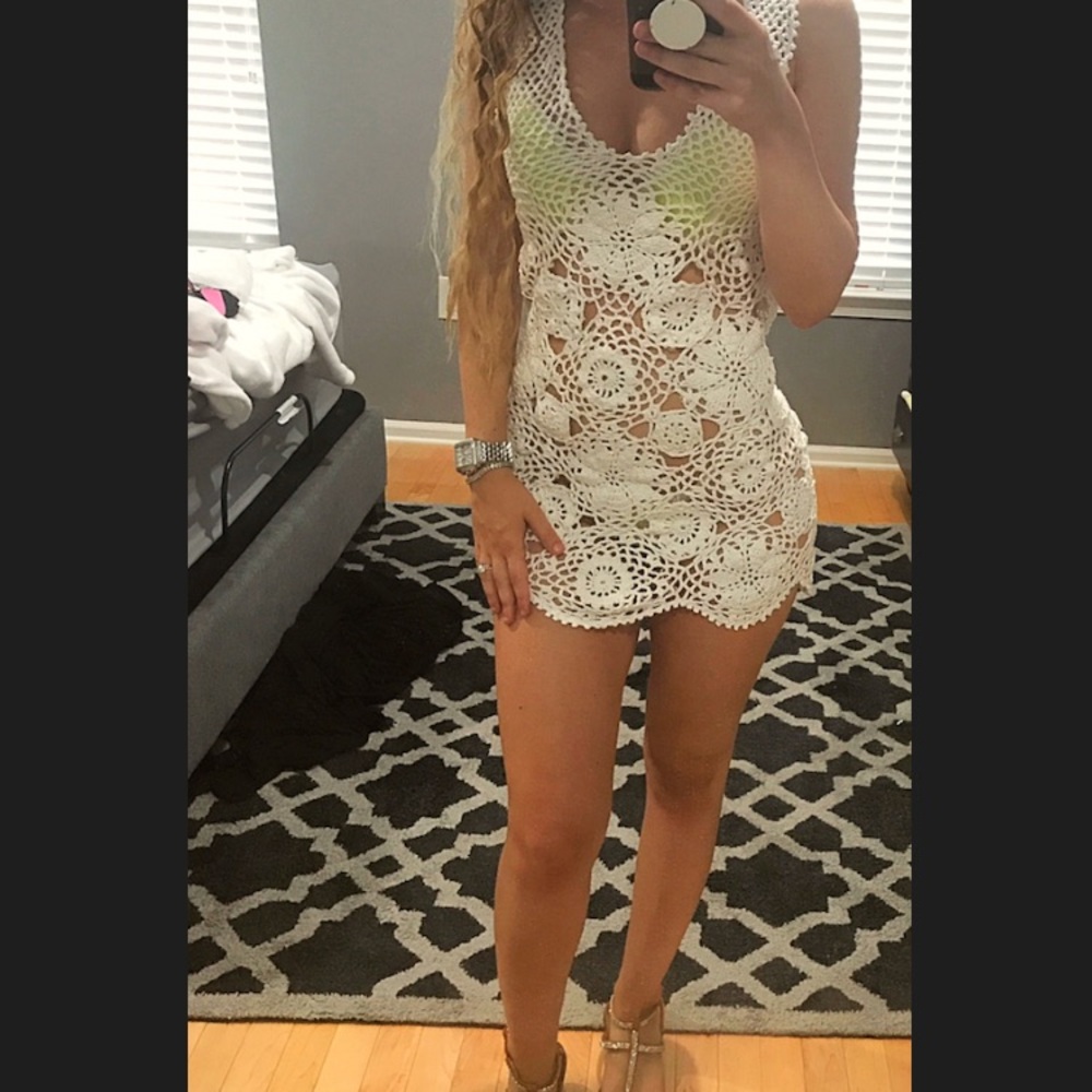 Hand made custom crochet cover up